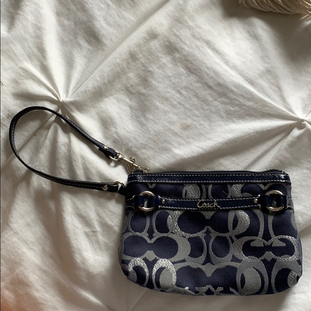 Navy, Grey, & Silver Coach Wristlet🌌